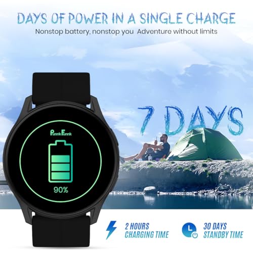 Image of PunnkFunnk Active 2 Smartwatch, 1.39 inch HD Round Display, Bluetooth Calling, Heart Rate & SPO₂, 100+ Sports Modes, IP67, Long Battery Life for Men & Women (Magnetic Black)