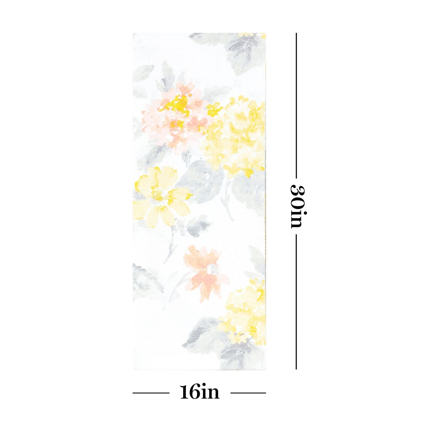 Martha Stewart Lot de 4 torchons de Cuisine à Motif Floral ambré, Jaune/Corail, 40,6 x 71,1 cm