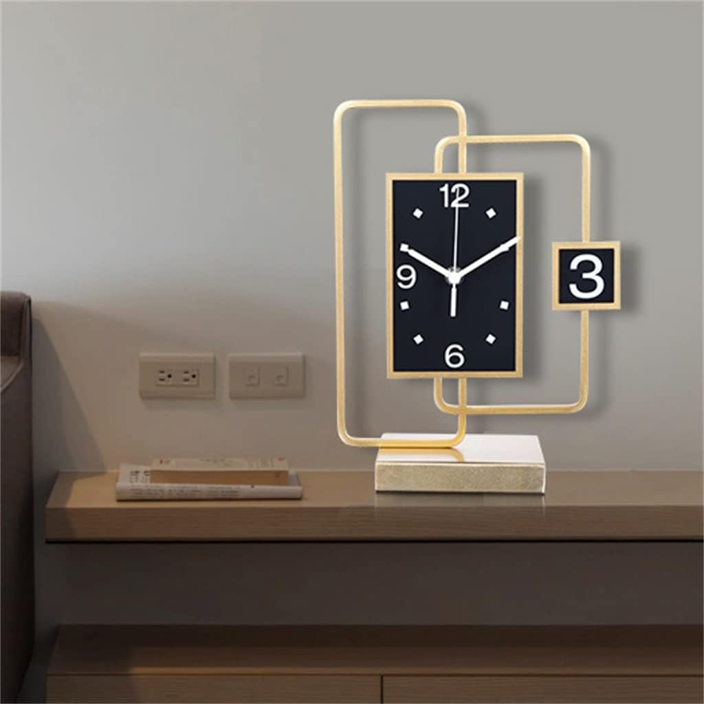 FMURY Desktop Clock Living Room Decoration Household Desktop Pendulum Clock Sitting Clock Seat Clock