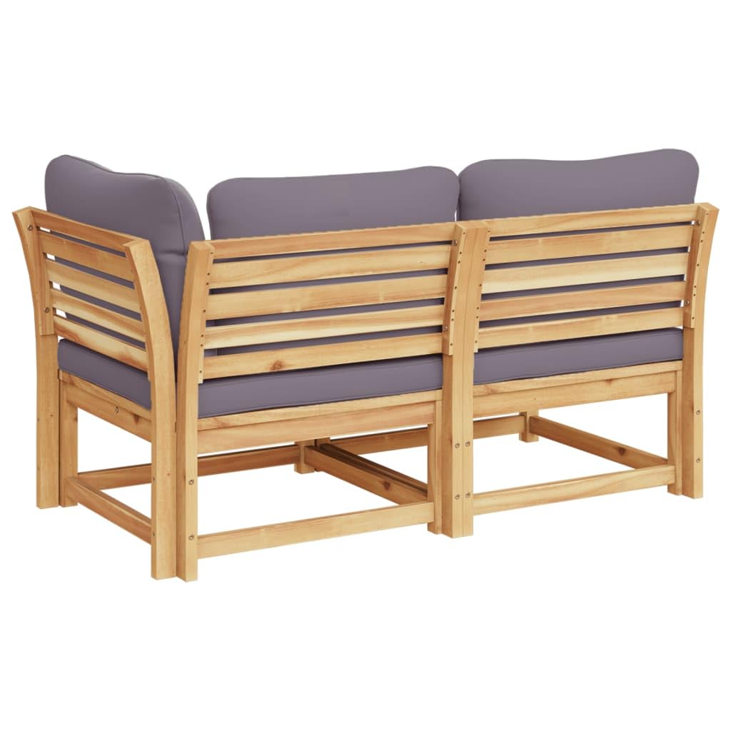 LAPOOH Set di mobili da giardino 2 pezzi con cuscini in legno di acacia, mobili da giardino esterni, set da giardino per esterni, set divano da giardino, mobili da esterno da giardino - 366498