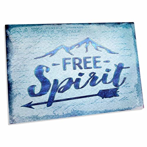 3dRose Free Spirit Typography Art with Mountain - Desk Pad Place Mats