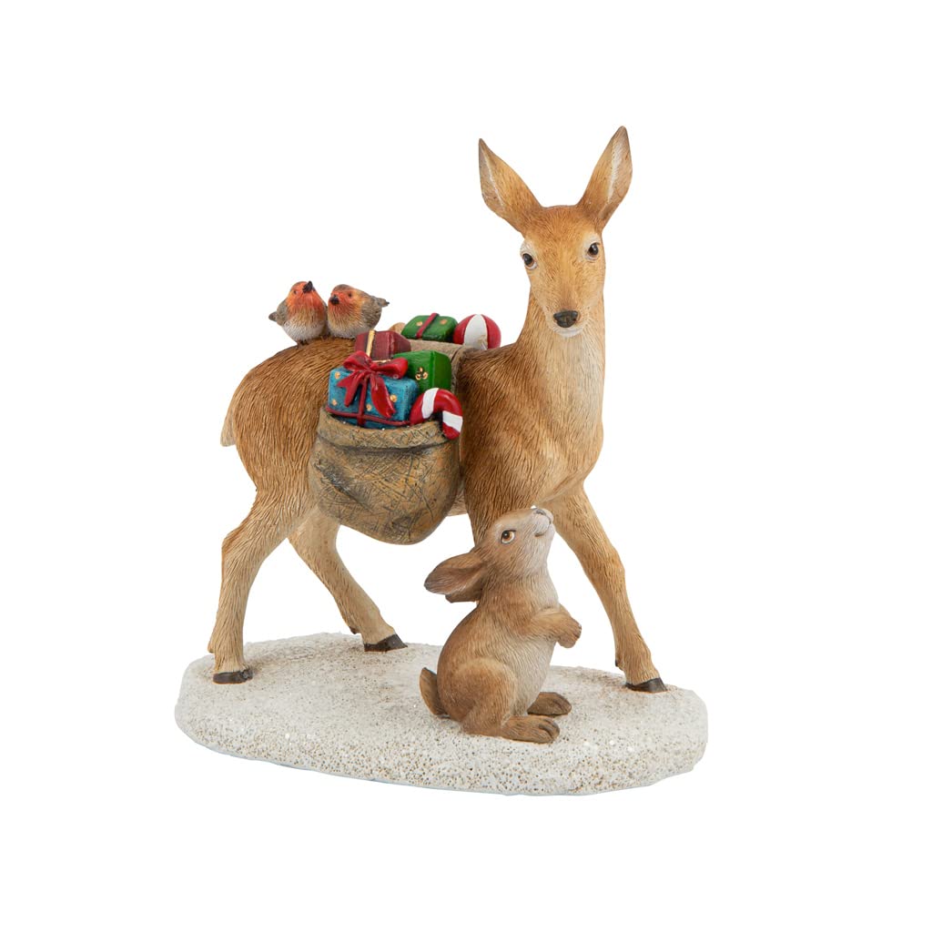 Villeroy & Boch Winter Collage Acc. Deer Kidz with Gifts, artificial resin, Multicoloured, 12,5x7x13,6cm, 35-9391-0063