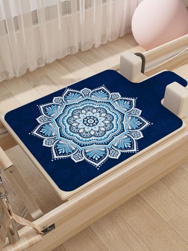 ZGSDTF Pilates Reformer Machine Mat 1.5mm Thin, Strong Fit, Sweat-Absorbent, Non-Slip, Foldable and Washable (Sky Blue)