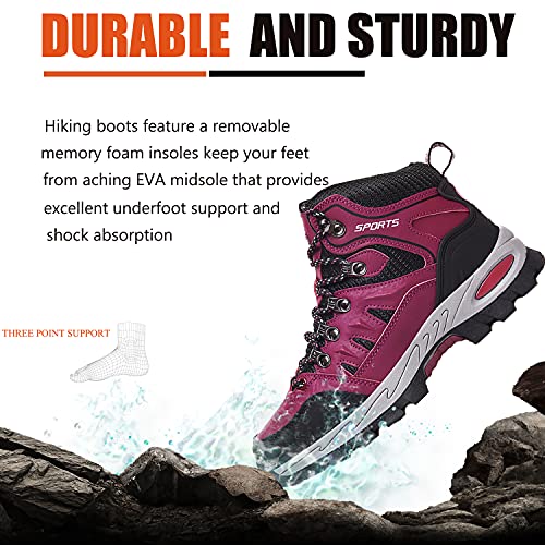 VTASQ Wanderstiefel für Herren und Damen, wasserdicht, Wanderschuhe, Turnschuhe, Outdoor, leicht, Camping, Klettern, Sneaker, rosarot, 39 EU