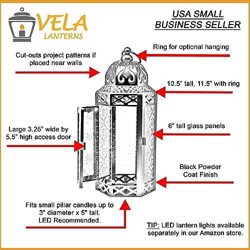 VELA LANTERNS Moroccan Candle Lantern Decorative Candle Holder Lamp for Indoor Outdoor Ramadan, Home Decor, Patio, Weddings - Image 2