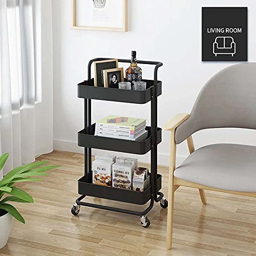 Carrito esteticista con ruedas BAKAJI de 3 estantes y diseño compacto para el hogar 8