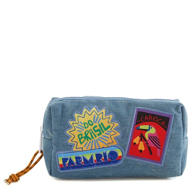 Maxi Necessaire Farm Ora Bolas Patch Rio Jeans Feminina (Azul Claro)