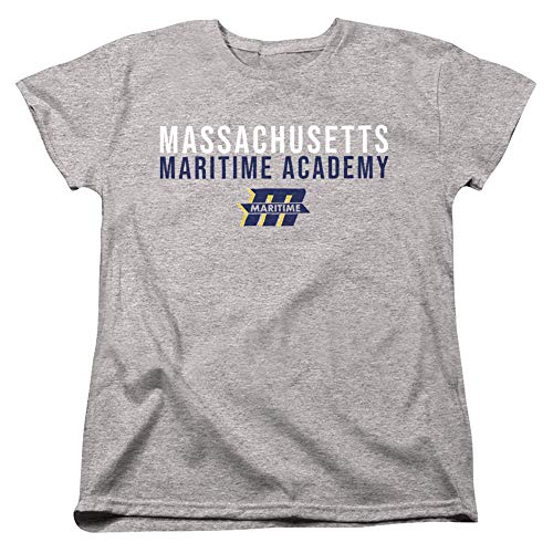 Massachusetts Maritime Academy Official Stacked Women's T Shirt, Athletic Heather, Large
