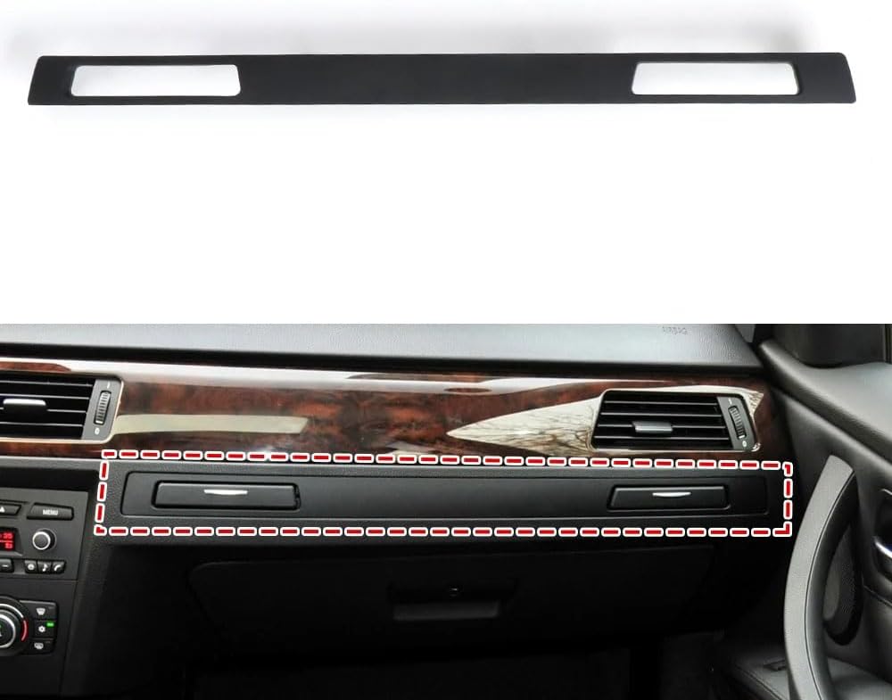 Cup Holder Trim Surround Panel Dashboard Decoration Cover 51457138797 Compatible with BMW 3 Series E90 E91 E92 E93 2004-2012 Left Hand Drive (Black)