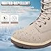 BKWHDAY Winter Boots for Women Snow Boots Waterproof Fur Lined Warm Hiking Boots Ladies Lace Up Walking Boots Anti-Slip Lightweight Outdoor Ankle Boots
