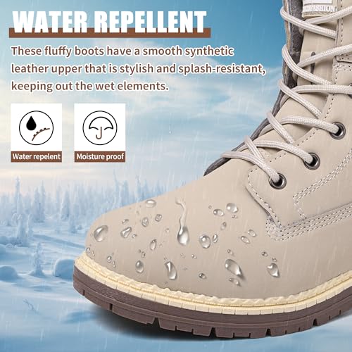 Winter Boots for Women Snow Boots Waterproof Fur Lined Warm Hiking Boots Ladies Lace Up Walking Boots Anti-Slip Lightweight Outdoor Ankle Boots2