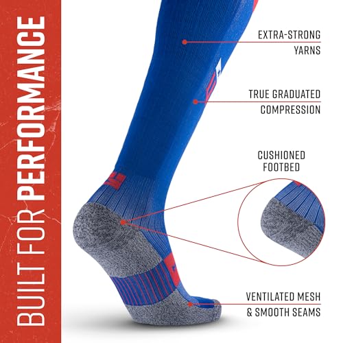Image of MudGear Graduated Compression Socks, Durable, Sweat-Resistant OCR Performance Socks with Cushioned Footbed, Made in USA