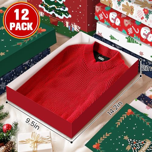 BlessedSeason-12-Pack-Christmas-Gift-Boxes-with-Lids-for-Presents-in-6-Designs-Xmas-Holiday-Gift-Wrap-Boxes-for-Shirt-Socks-Shawl-Jumper-T-shirt-Tie BlessedSeason 12 Pack Christmas Gift Boxes with Lids for Presents in 6 Designs Xmas Holiday Gift Wrap Boxes for Shirt Socks Shawl Jumper T shirt Tie
