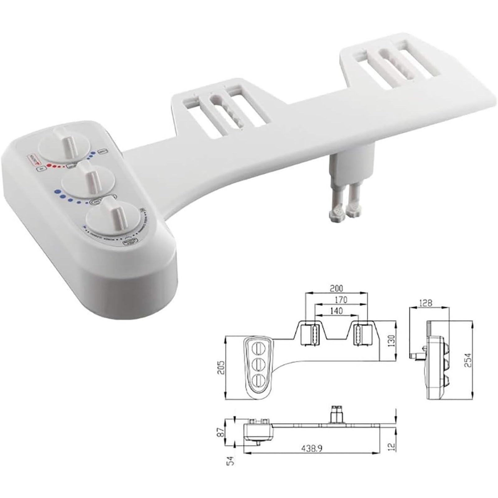 Bidet Higienicas para wc Bidé Accesorio para Inodoro Limpieza Delantera y Trasera Baño Adaptador Inodoro Accesorio para Bidé de Agua Caliente y Fría Fácil Instalación