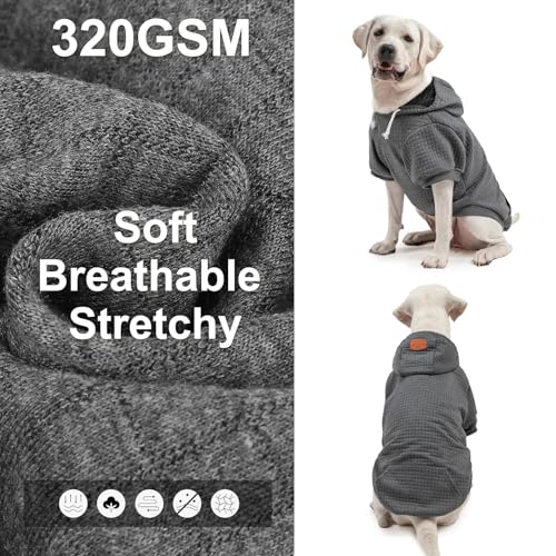 Image of BEAUTYZOO Dog Hoodies Sweater for Medium Dogs, Waffle‑Like Laminated Coat