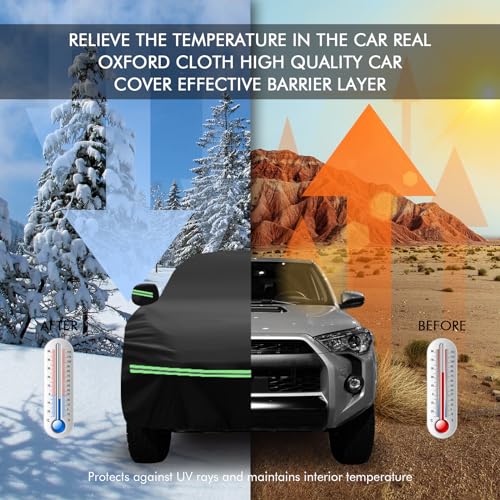 Image of for 2002-2023 Toyota 4runner Car Cover 210D Outdoor Waterproof UV Protection, with Cotton Layer, Zipper Door, Reflective Strip, Storage Bag, for 2002-2020 2021 2022 2023 4runner