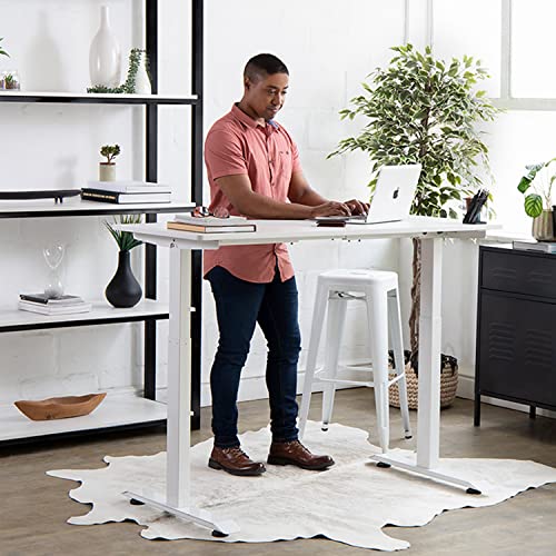 Image of KosmoCare Electric Motorised Height Adjustable Standing Desk | Laptop Table with Wheels| Portable Overbed Bedside Desk | Study Table for Kids | Table for Home, Hospital |