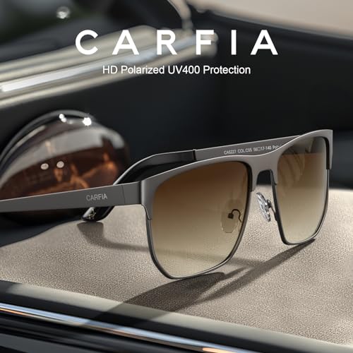 CARFIA Square Driving Polarized Sunglasses for Men Spring Hinge Eyewear3