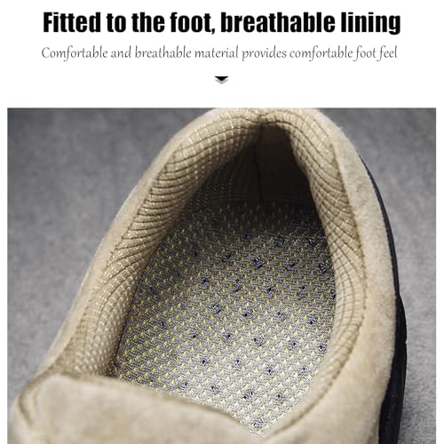 Men's Outdoor Suede Leather Lace Up Trekking Tactical Sneakers Casual Comfortable Anti-Collision wear-Resistant Low Top Hiking Sneakers Walking Work Shoes with Arch Support3