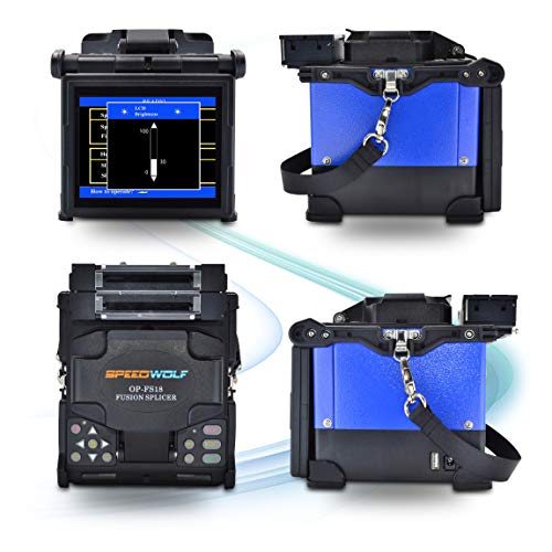 Image of SPEEDWOLF 5 inch LCD Double Heating Core Alignment Optical Fiber Fusion Splicer Portable FTTH Optic Fiber Splicing Machine for SM /MM /DSF /NZDSF /ED Fibers with Fiber Cleaver and 6XElectrodes(FS18-D-1)