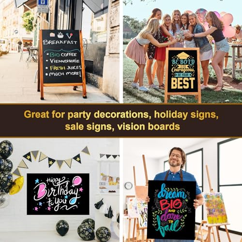 Image of 25 Pcs Black Poster Board 22 inch x 28 inch Paper Bulk, ROOKEA 250 GSM Vision Poster Boards for School Arts Craft Projects Presentations Drawing Scrapbooking Blank Graphic Display