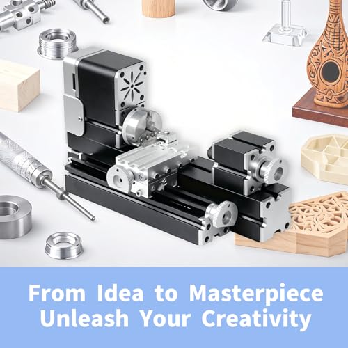 ZHRUI Mini Metal Lathe with Carbide Cutter Set