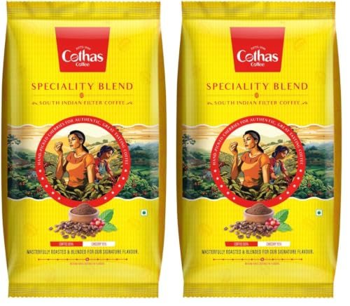 Image of Cothas Coffee - Speciality Blend South Indian Filter Coffee Powder | 85% Coffee & 15% Chicory | Rich Aroma & Strong Taste | Authentic Roast & Ground Filter Coffee | 500 g Pack (Pack of 2)