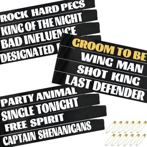 12 Pack Funny Bachelor Party Sashes Groom to Be/Team Groom/Groomsmen/Best Man Sash for Men Bachelor Bachelorette Party Accessories Favors Supplies Decorations