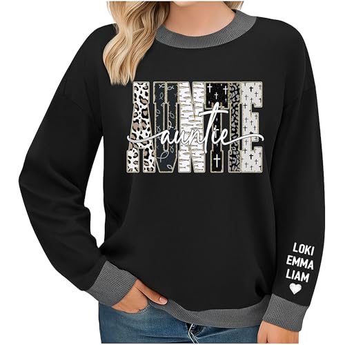 NAZENTI Personalized Mama Sweatshirt, Custom Christian Grandma Gift, Faith Shirt, Gift Christmas for Mom Auntie Gigi Mimi