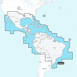 Navionics Marine Cartography; Mexico, Caribbean to Brazil, Black