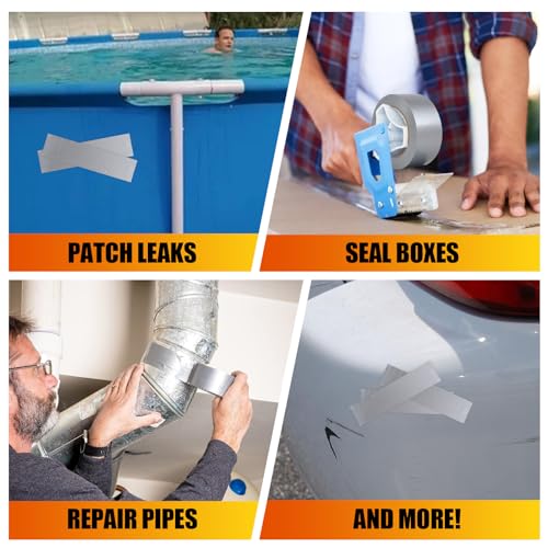 Image of 5Pack Duct Tape Heavy Duty, 2 inches x 30 Yards Strong, Flexible, No Residue, All-Weather and Tear by Hand-Bulk Value for Repairs,Industrial, Professional Use(Silver)