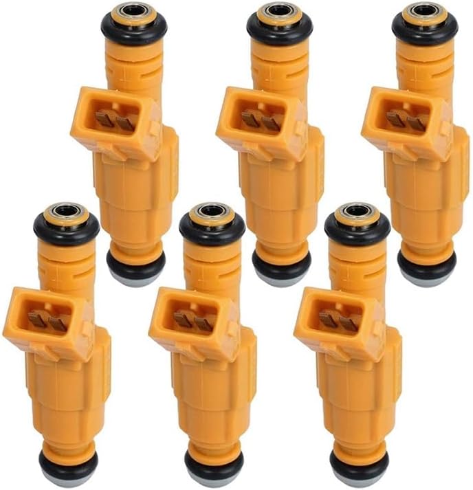 6Pcs/Lot 0280155710 0280155700 Car Fuel Injector Petrol Kits, for Jeep Wrangler 1991-1998 - (Color: Yellow)