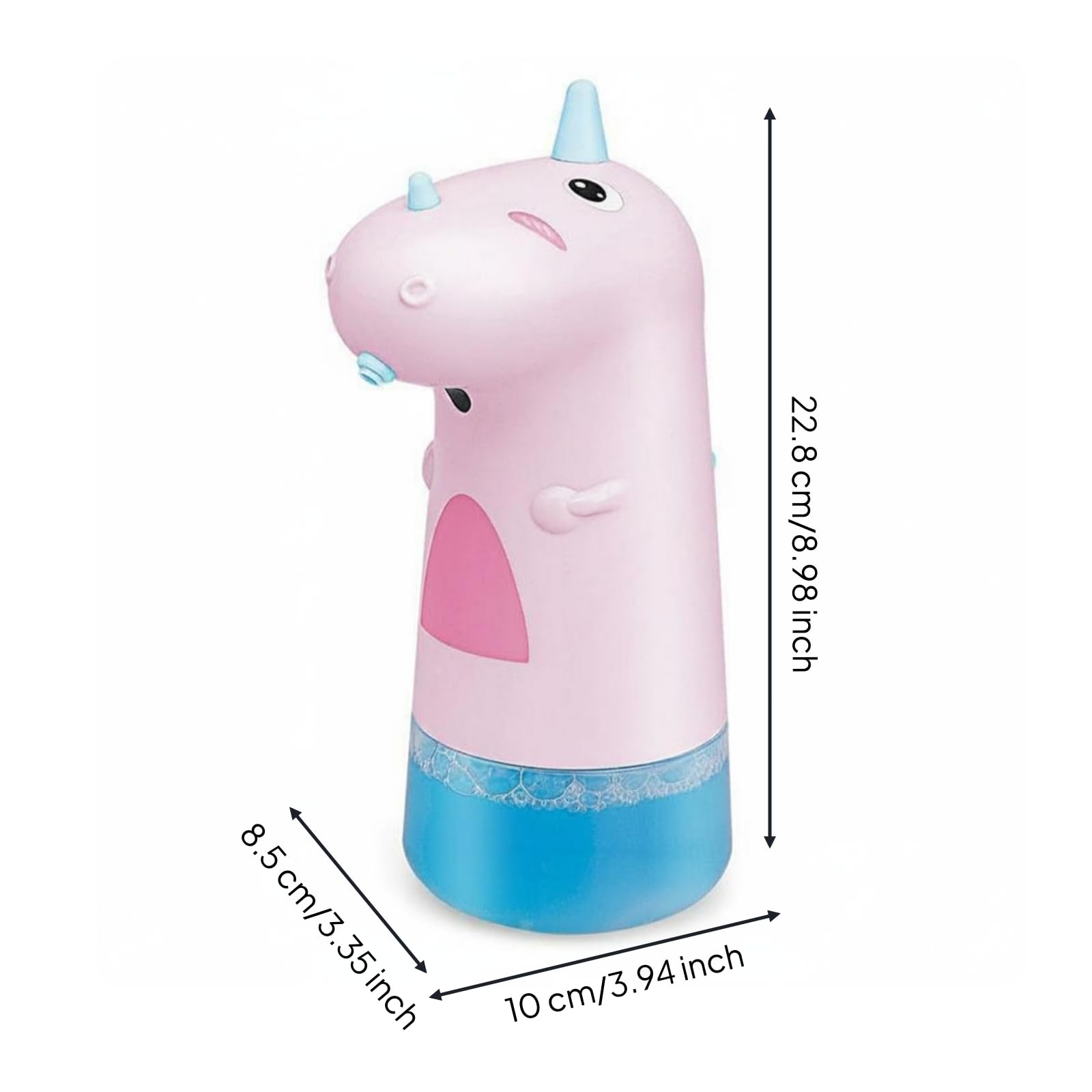 rockible Dispenser Schiuma Sapone Cartoon Dispenser Sapone a Sensore Carino per Lavaggio Mani, Rosa, Modello A Batteria