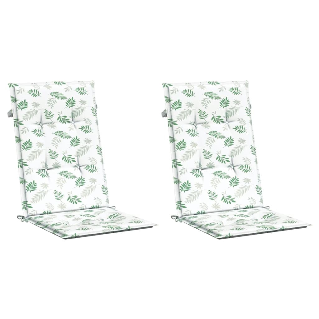 Poduszki na wysokie oparcie 2 sztuki 120 x 50 x 3 cm | 100% poliester, wypełnienie z włókna piankowego, antypoślizgowe ze sznurkami, do użytku wewnątrz i na zewnątrz