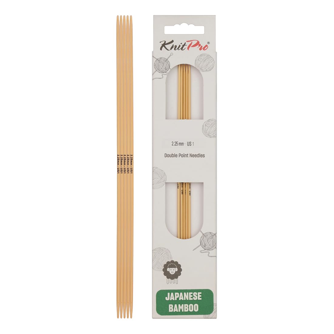 KnitPro Bamboo Double Pointed Needles 8" (20cm) | 2.25mm