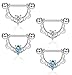 ORAZIO 4Pcs 14G 316L Stainless Steel CZ Opal Nipple Piercing Barbell Belly Button Ring for Women