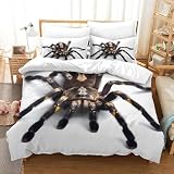 Realistische Tarantel Funda Nórdica 3D, Juego De Cama, Ropa De Cama Tiermotiv, Dormitorio Estudiantil, Regalo 3 Pcs con Cremallera Doble（200x200cm）