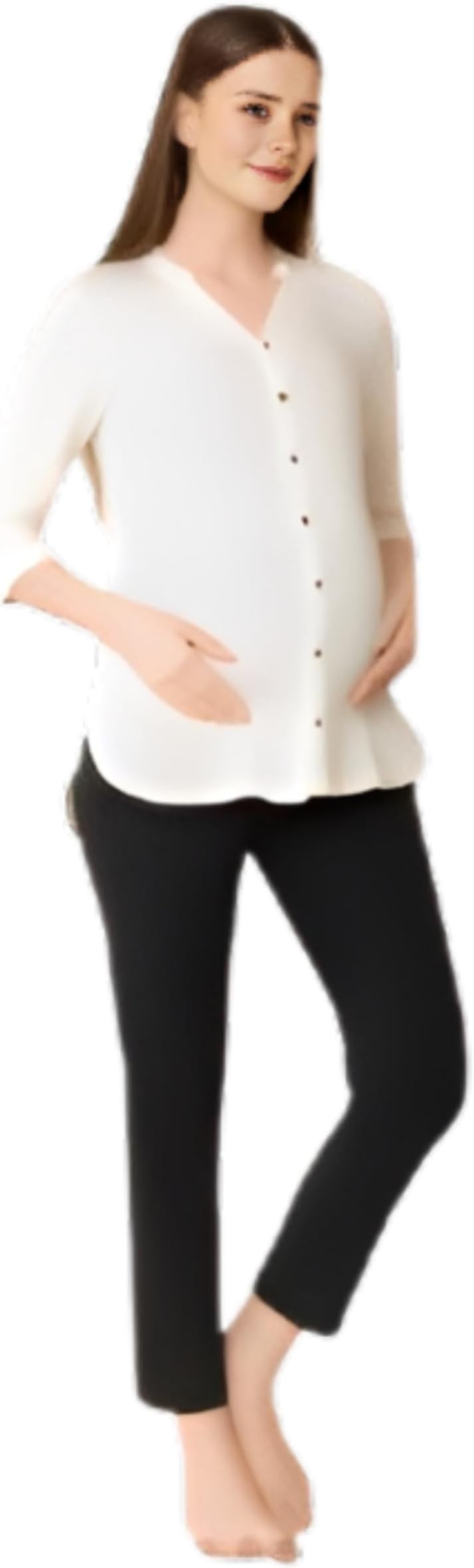 FASHIOSPICE Maternity Pant: Ankle-Length Trousers for Pregnant Women, Offering Ultimate Support and Comfort as Bottom Wear Pregnancy Pants