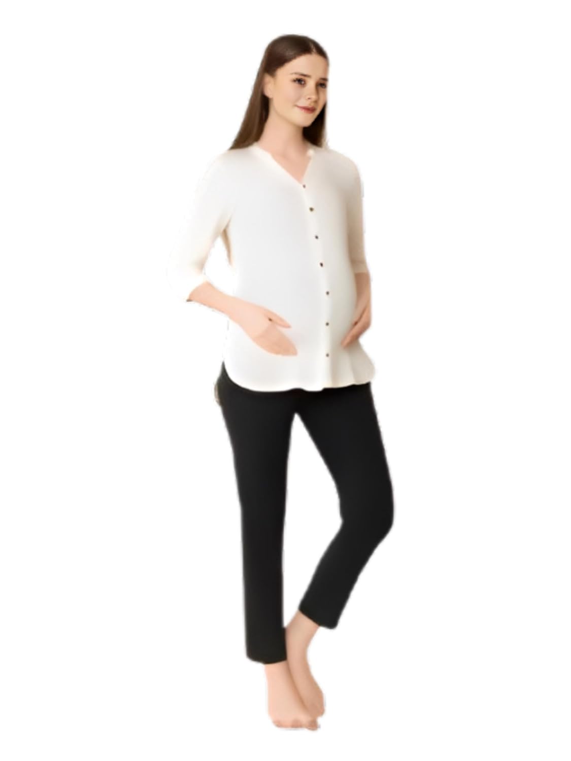 FASHIOSPICE Maternity Pant: Ankle-Length Trousers for Pregnant Women, Offering Ultimate Support and Comfort as Bottom Wear...