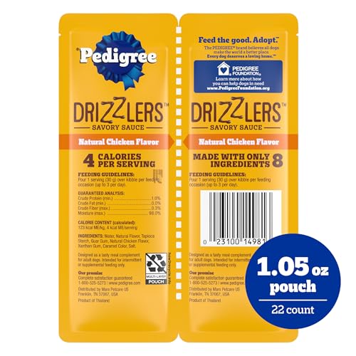 Image of Pedigree Drizzlers Savory Sauce Wet Dog Pouch, Chicken Flavor, 22 Count