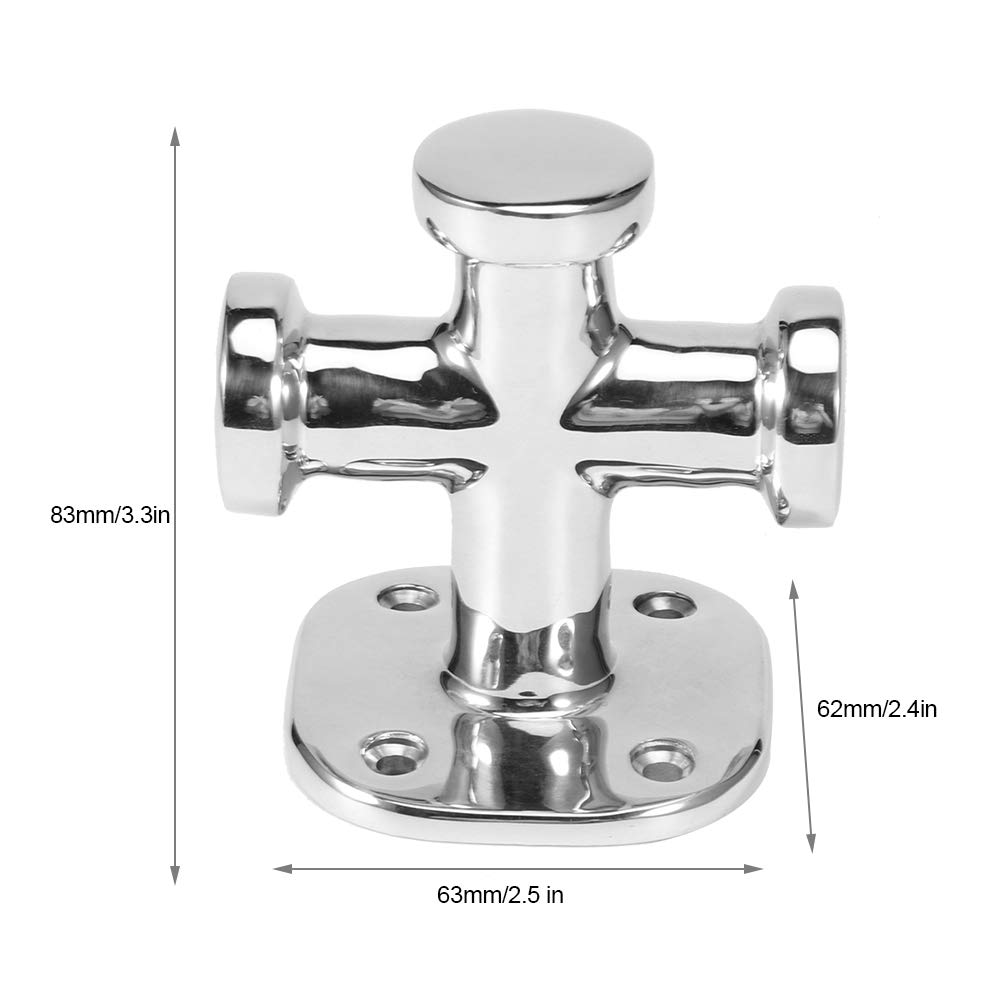 BITTA DI ORMEGGIO A CROCE SINGOLA MARINA IN ACCIAIO INOX FERRAMENTA PER PONTE 62X63X83MM BARCA PER BANCHINA