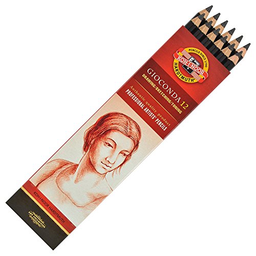 Koh-i-noor Gioconda Negro Aquarelle - 12 Water Soluble Graphite Pencils 6B. 8800