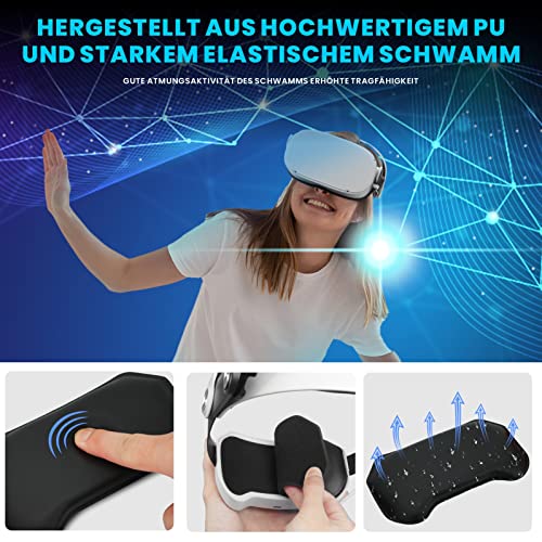 Oculus Quest2 VR Brille, 5200mAh Mobiles Power-Anpassungs Headset VR,Schnelles Aufladen Und Verstellbares Kopfband für Filme und Spiele vr Glasses (Schwarz) - Image 8
