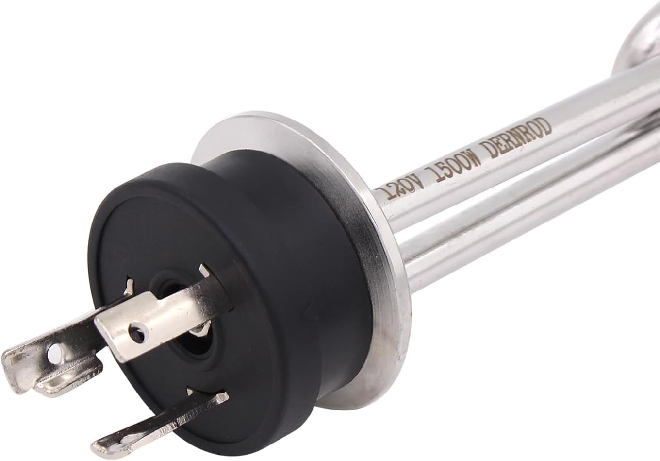 DERNORD 120V 1500W Tri-clamp Foldback Heating Element Stainless Steel Immersion Water Heater with 3-Wire Electrical Locking Plug (1.5 Inch Tri clamp)
