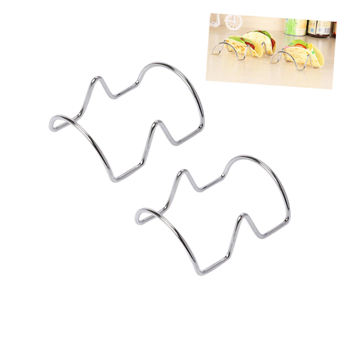 FUNOMOCYA 2 Pcs 2 Pizza Platter Stackable Tray Food Rack Creative Star Design Szczach Mieszaj?cych Patykw Food Storage Rack Pizza Tacos Taco Holder Taco Stand Pizza Rack Crepe Tacos Silver