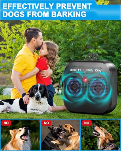 Image of ALKD Anti Barking Device for Dogs, Humane Rechargeable Bark Box Up to 33Ft Range Home Yard Outdoor Use Stop Dog Barking, Ultrasonic Dog Barking Deterrent Devices with 3 Modes(Black)