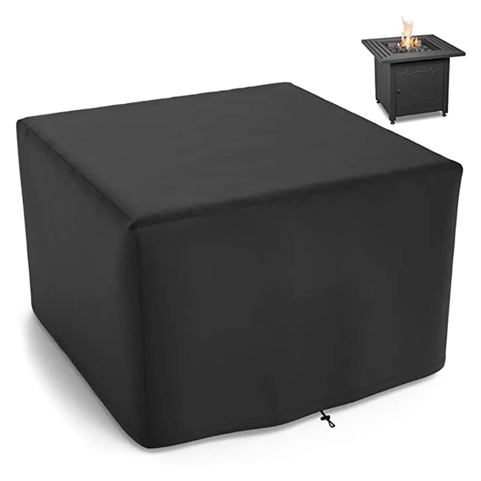 Lot de 2 housses de brasero carrées pour brasero au propane 210D étanche à la poussière (argent, 92 x 92 x 51 cm)
