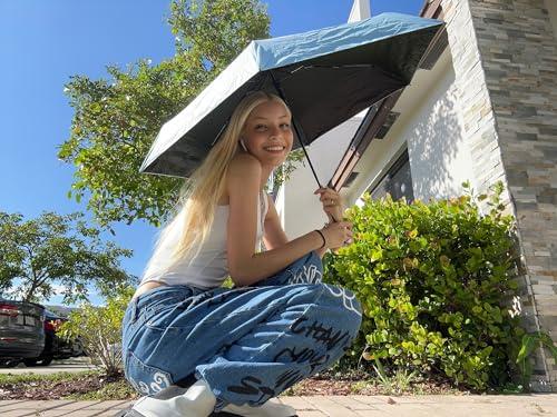 Erised'S Bifrost EB7-0027-US3 Mini Sun Travel Umbrella Ring Handle Coating Layer Fabric Compact Folding Purse Umbrella/Lightweight Small Portable Backpack/Rain Sun/Blocking/Anti Upf 50 Uv Protection 99.9% Men Women Kids thumb #6