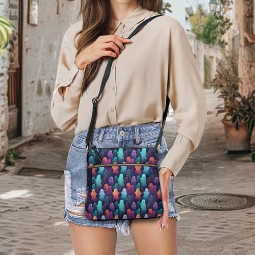 Image of Leather Purses for Women, Leather Hobo Bags for Women Travel Sling Purse Triple Zippered Pockets Shoulder Bag