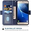Compatible con Samsung Galaxy J7 2016 Funda Tipo Cartera de Cuero PU, Ranuras para Tarjetas de Crédito Protección Completa de Cuerpo Resistente con Soporte para Cubierta Protectora para Glaxay GalaxyJ710 Azul Oscuro 6